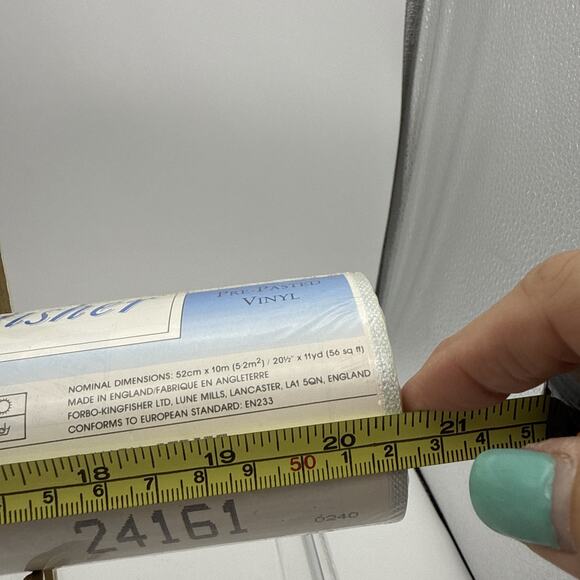 Vintage Pre-Pasted Vinyl 56 Sq Ft by Kingfisher 24161 Batch 0041 Denmark Stripe - Picture 6 of 7